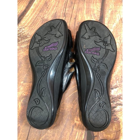 Dansko Janie Black 5-Strap Slip-on Slide Sandals Womens 38 / 7.5-8 (7a53 - Picture 7 of 10